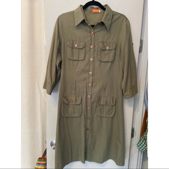 Roberta Freymann Army Green Dress - Picture 2 of 4